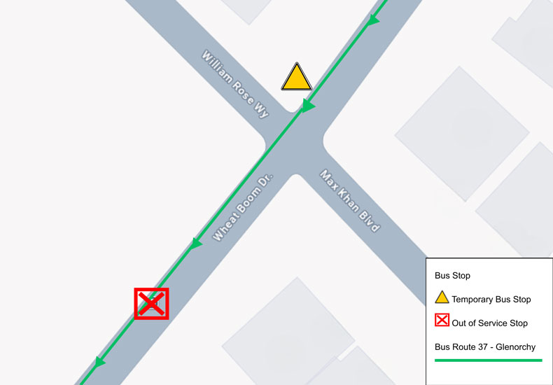 Temporary transit stop relocation map #3444 Temporary transit stop relocation map #3444
