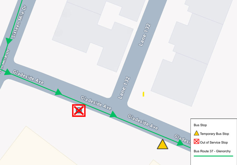 Temporary transit stop relocation map #3446 Temporary transit stop relocation map #3446