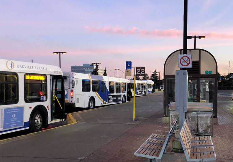 Transit station and buses
