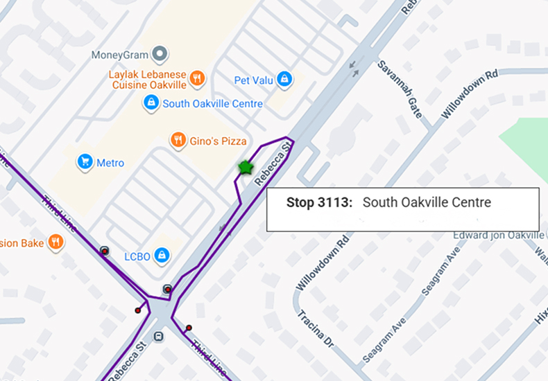 Map of Temporary shelter removal at bus stop #3113 Map of Temporary shelter removal at bus stop #3113