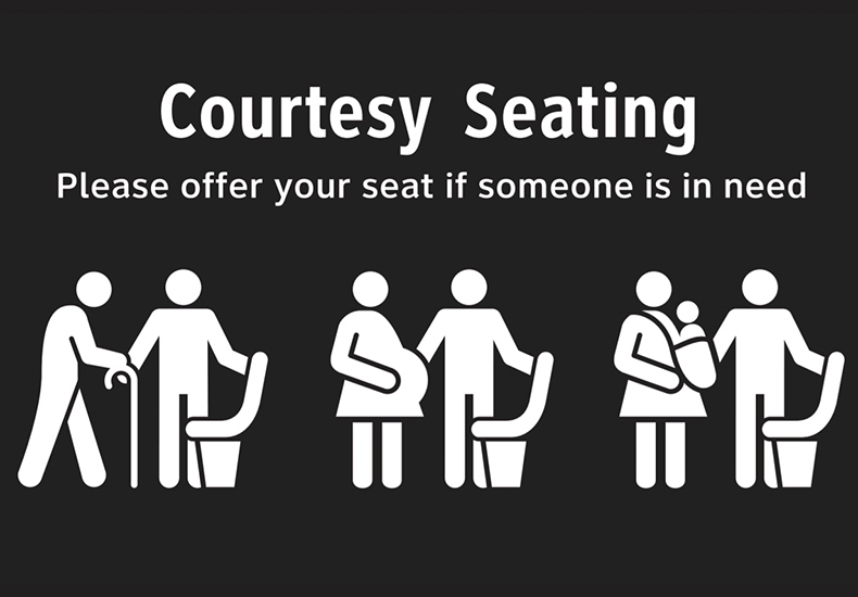Image of the Courtesy Seating Sign.