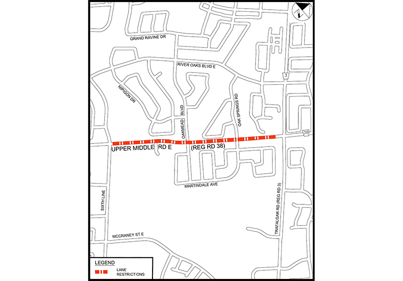 Route 6 Upper Middle Construction Zone Phase 2 map - July/August 2026