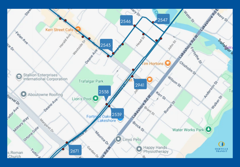 Map of decommissioned stops along Route 14/14A, effective September 6, 2026.
