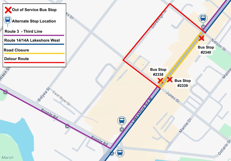 February 5, 2026 Transit Detour Map
